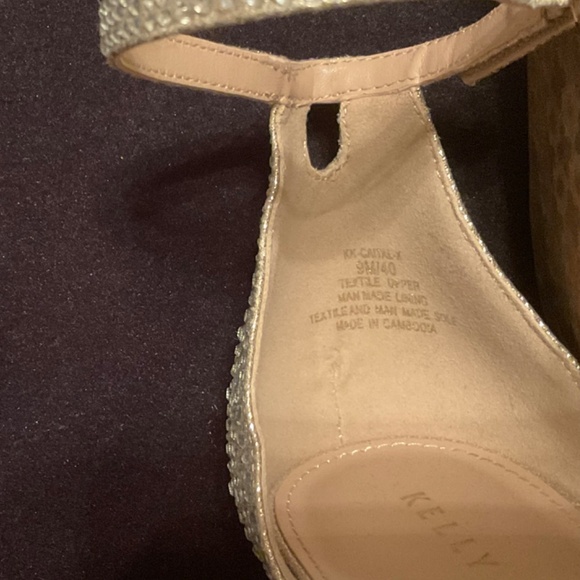 Kelly & Katie Crystal Embellished Sling Back Ankle Strap Shoe - Picture 6 of 7